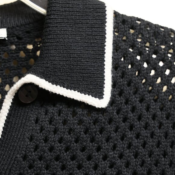 Abercrombie & Fitch Short Sleeve Button Front Crochet Style Cardigan NWOT Sz XS - Picture 3 of 9